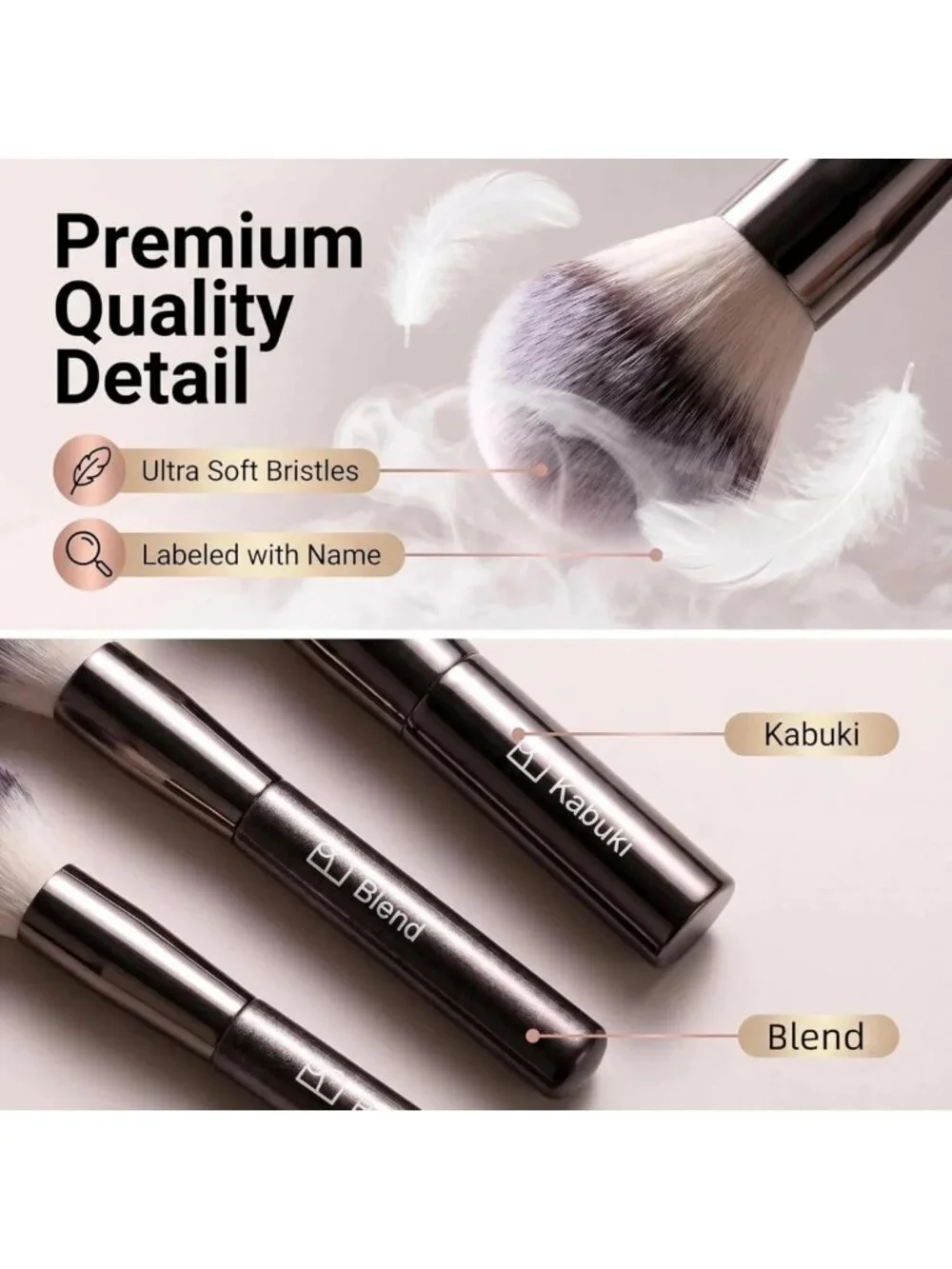 20PCS Professional Makeup Brush Set with Travel Case - Synthetic Brushes for